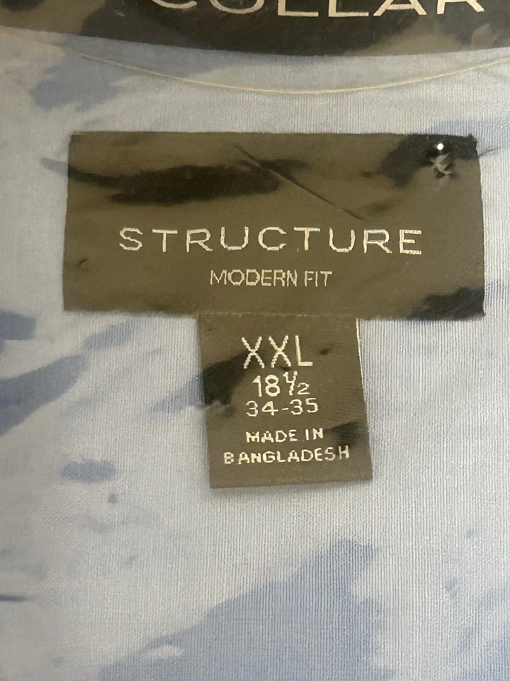 Structure Stretch Colar XXL Men's Blue Button-up, 18.5/34-35, New in bag!!! - Image 3 of 4