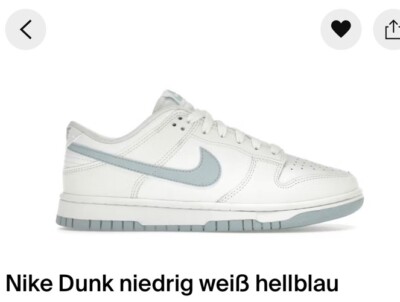 Nike Dunk low Sneaker Rarität in weiß- hellblau Gr.38 NEU, ungetragen, Original