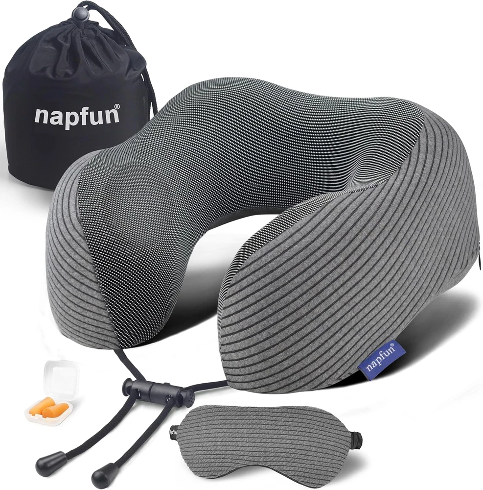 Ultra-Comfy Memory Foam Travel Neck Pillow for Airplanes