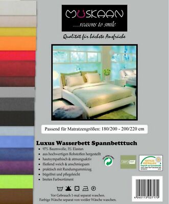 Jersey Spannbettlaken für Wasserbett / Übergrößen 180-200 x 200-220 cm