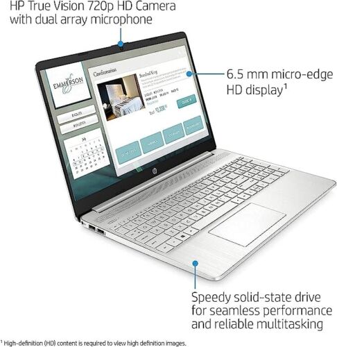 HP 2021 15.6" HD Laptop Computer, AMD Athlon Silver N3050U 15-ef107 - Picture 3 of 4