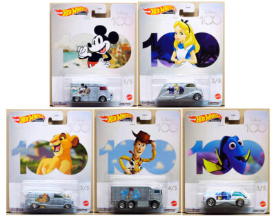 Disney 100th Anniversary Set 5 models Pop Culture 1:64 Hot Wheels DLB45 - 979S
