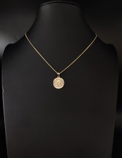 10k Real Solid Gold Initial with 10k 1.3mm Solid Gold Cable Chain Necklace Gifts