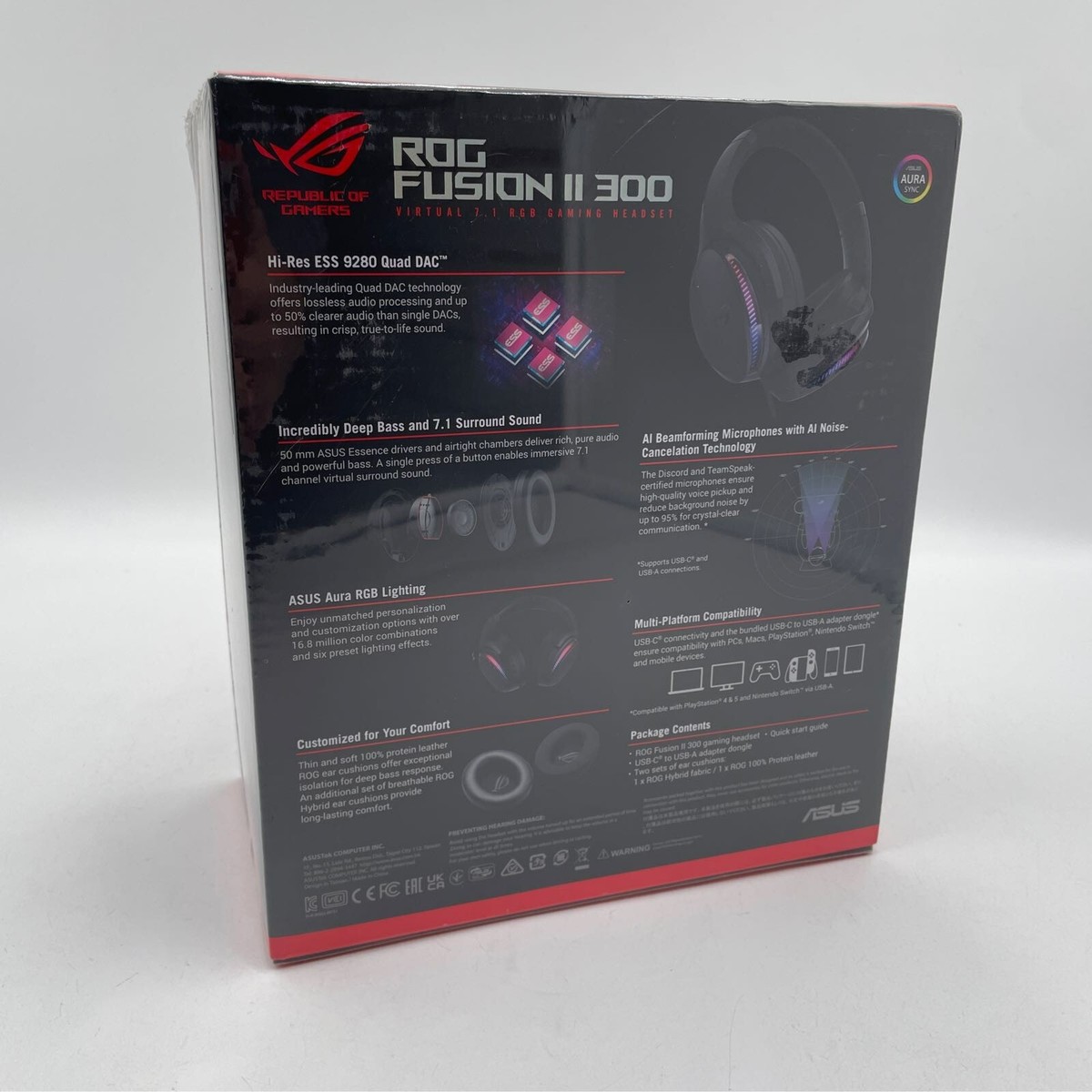 ASUS ROG Fusion II 300 Gaming Headset 7.1 surround sound ASUS ROG Fusion II 300 Gaming Headset 7.1 surround sound