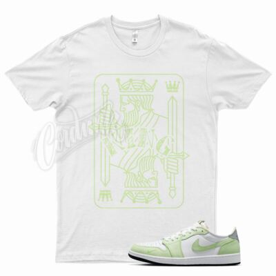 White KING T Shirt for Air J1 1 Low OG Ghost Green One Glow