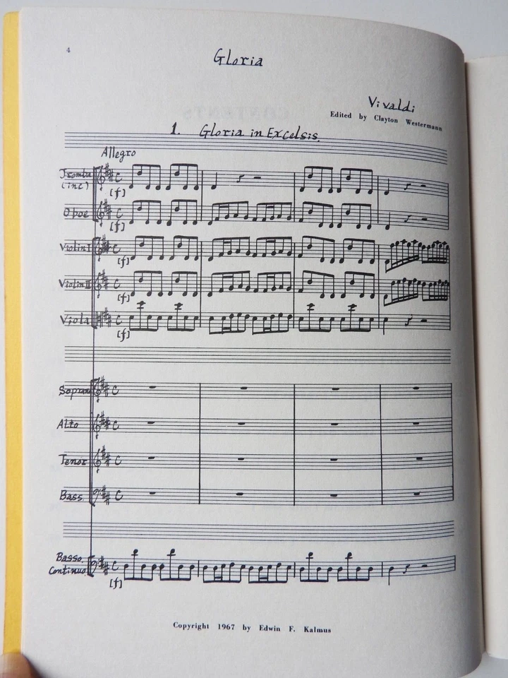 Vivaldi Gloria Kalmus Study Scores #749 miniature pocket score - Image 3 of 3