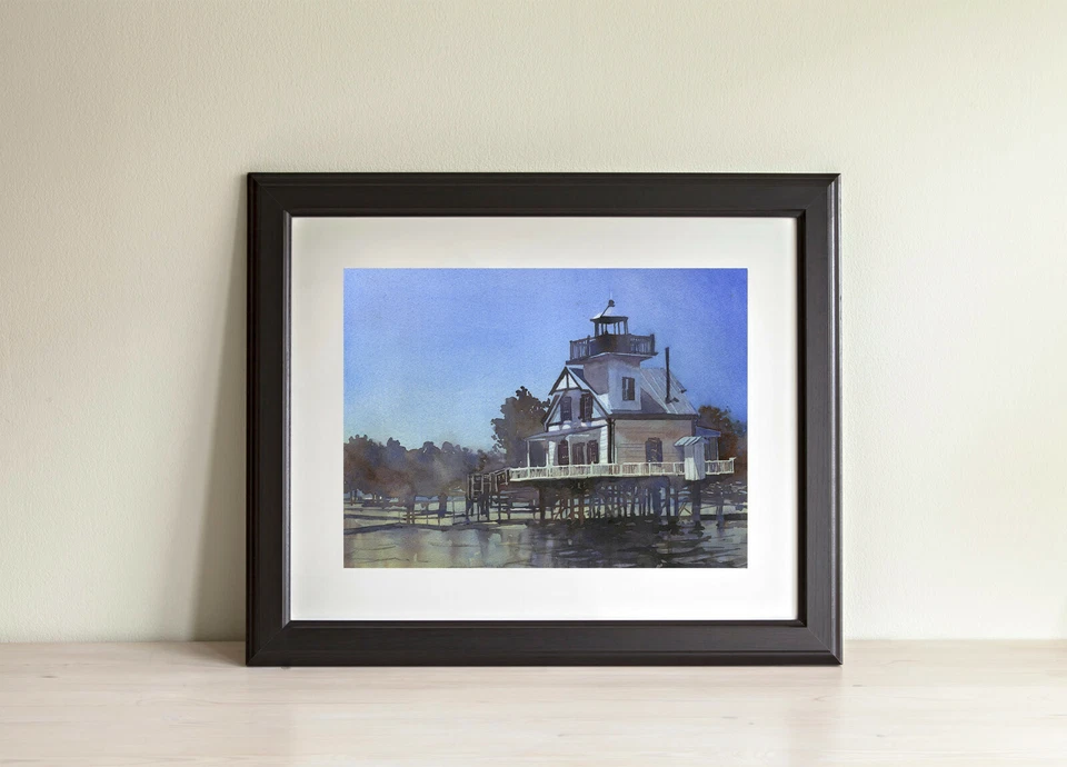 Roanoke River Lighthouse on the waterfront of Edenton, North Carolina. Art print - Image 2 of 4