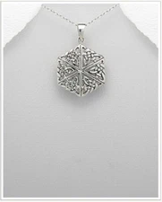 STERLING SILVER NECKLACE AND HEXAGON PENDANT