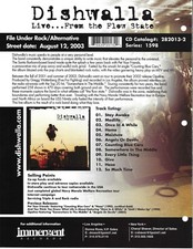 DISHWALLA Rare VINTAGE 2003 PROMO TRADE AD Poster for Live CD 8.5x11