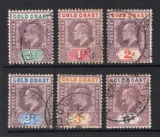 M11425 Gold Coast/Ghana 1902 SG38/43 - 1902 Definitives to 6d.