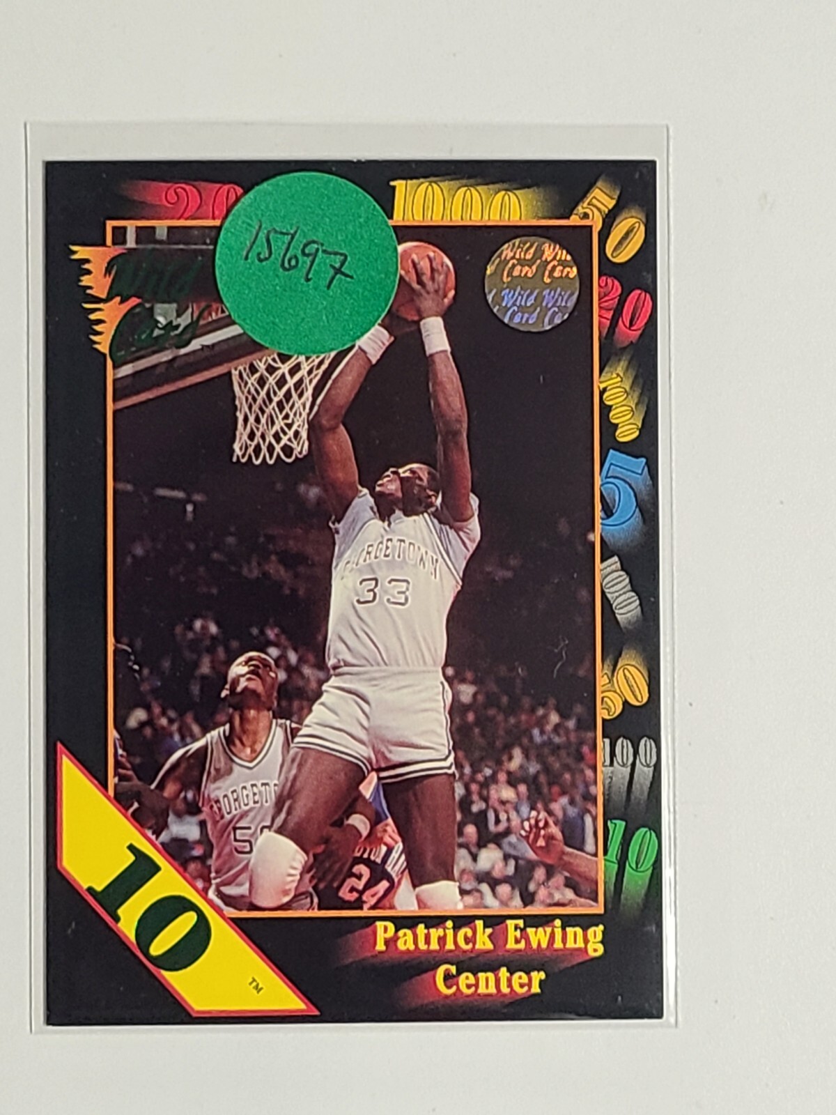 1991-92 Wild Card 10 Stripe #15 Patrick Ewing Knicks