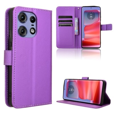 Per custodia telefono Motorola Edge 50 Pro in pelle con cuciture sulla