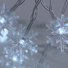 Snow Flake Christmas String Lights 20-LED 16FT Battery Operated,Waterproof Light