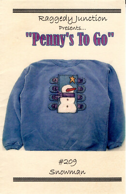 Snowman  2002 Raggedy Junction 'Penny's to Go' Sewing Applique Craft Pattern 209