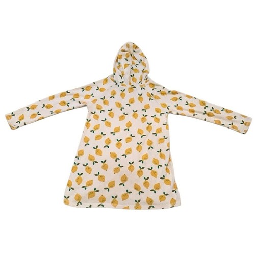 Hanna Andersson Lemon Terry Cloth Towel Swim Cover-Up Dress Pocket Size 10 Hood - Picture 2 of 7