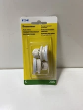 Cooper Bussmann 20 Amp Hvy Duty Plug Fuse BP/S-20 Buss Pack of 2 Fuses