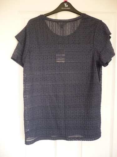 Women`s Next navy semi sheer patterned top size 14 BNWT - Picture 4 of 5