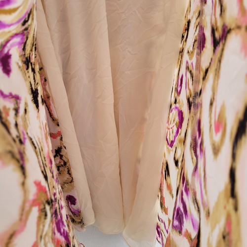 Jones New York Long Flare Skirt Women Size 10 Beige Floral Lined - Picture 5 of 10