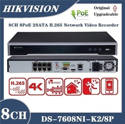Hikvision DS-7608NI-K2/8P 8CH 8PoE 4K 2SATA H.265 NVR Netzwerkvideorekorder
