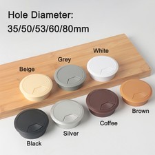 35mm-80mm PC Computer Desk Plastic Grommet Table Cable Tidy Wire Hole Cover