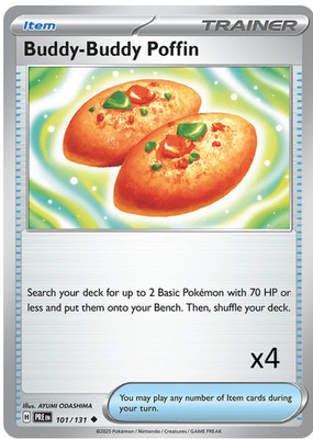 4x Buddy-Buddy Poffin 101/131 x4 - Prismatic Evolutions - Pokemon TCG - Playset