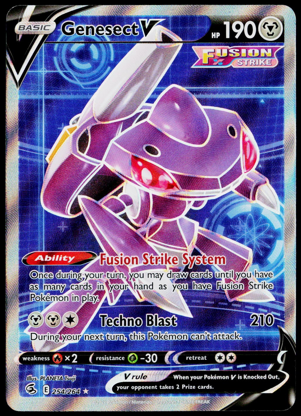 Genesect V (Full Art) 254/264 SWSH08: Fusion Strike NM Holofoil