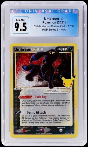 Pokemon Celebrations Classic Collection Pop Series 5 Umbreon Gold Star CGC 9.5