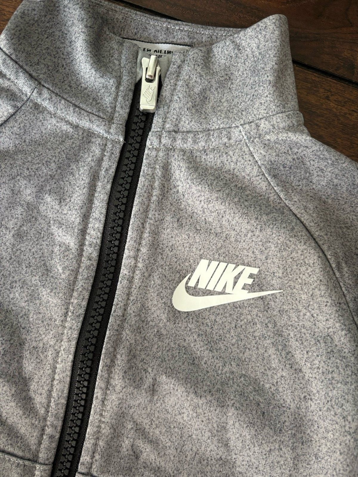 NIKE Boys 2 Piece Set Full Zip Jacket & Pants Size 2T Gray w/Blue