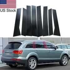 For 2007-2011 Audi Q7 8pcs Glossy Black Pillar Posts Window Door Trim Covers