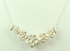 Bridal Flower PLUMERIA Necklace Sterling Silver Wedding Jewelry