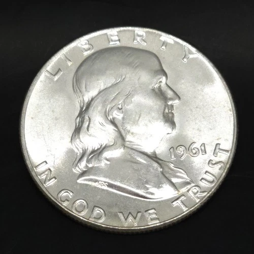 1961-D Franklin Half Dollar 90% Silver Uncirculated Brilliant Luster High Grade