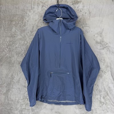 Patagonia Alpine Houdini Pullover Mens Small Blue Half Zip Hooded