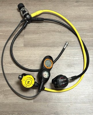 Aqua Lung Titan Scuba Regulator Set w/ Octopus, Hoses & Suunto SPG Console READ