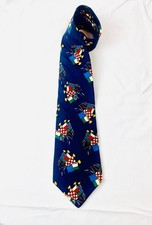 Tommy Hilfiger Vintage Heraldic Flags & Trumpets Theme Silk Necktie Made in USA