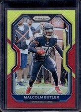 2020 Panini Prizm Malcolm Butler Red and Yellow #/49 Titans