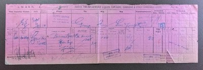 1927 LMS Manchester Clifton Jct nach Grange (L&Y Sec) Gefahrgutrechnung