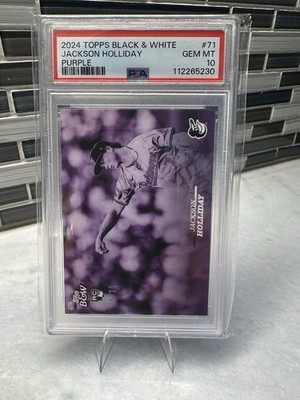 Jackson Holliday 2024 Topps Black & White Purple Rookie RC Orioles 20/25 PSA 10