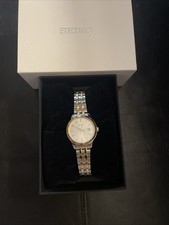 Seiko Essentials women Watch Stainless Steel Two Tone Silver Dial SUR410