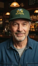 Otto Green Truckers Hat ~ The Friendly Pub ~ Embroidered Adjustable Strap