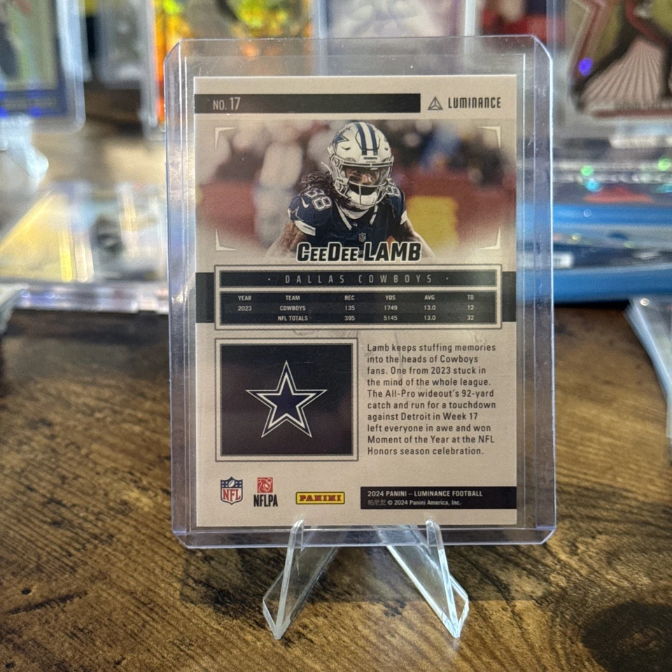2024 Panini Luminance CeeDee Lamb Gold Foil /299 #17 - Dallas Cowboys - Image 3 of 3