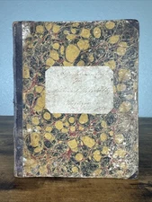 ANTIQUE 1850’S HANDWRITTEN NORWEGIAN PENMANSHIP BOOK~POEMS/VERSE/MORALS/DEVOTION