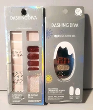 Dashing Diva 1 Glaze & 1 Gloss Nail Strips Holiday Themed