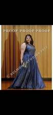JVN Blue Glitter One Shoulder Backless Plus Size Ballgown Prom Dress 24