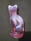 Fenton Vintage Iridescent Pink  Rosemilk Glass Kitten tall  Cat