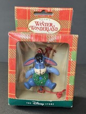 1996 Pooh's Winter Wonderland Christmas Ornament Disney Store Eeyore