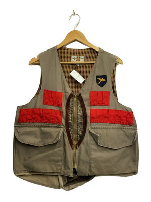 Other Brands 50s Hunting Half Moon Pocket Vest L Cotton Other Brands 50s Hunting Half Moon Pocket Vest L Cotton