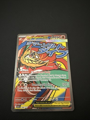Mega Hawlucha ex 268/217 Mega Attack Rare Pokemon Card ASCENDED HEROES M/NM