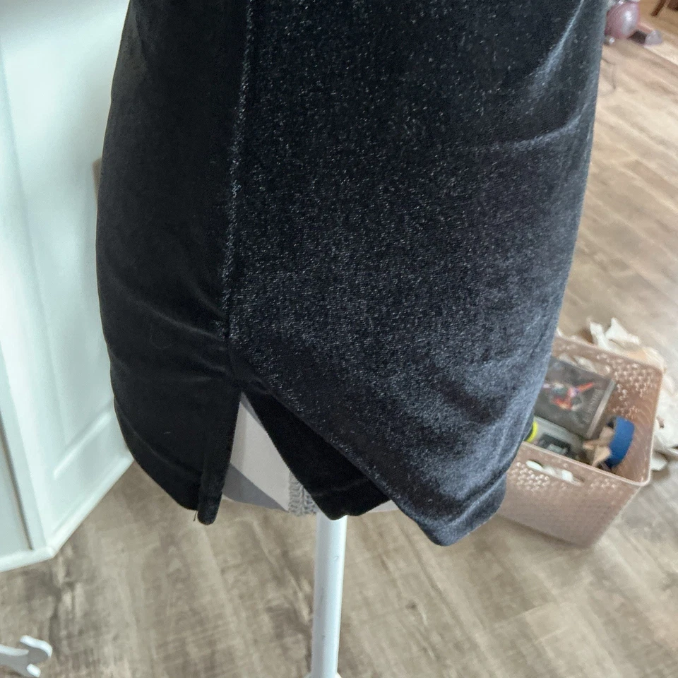 Top tubo de terciopelo sin tirantes vintage Y2K para mujer grande de terciopelo negro elástico Foto 3 de 4