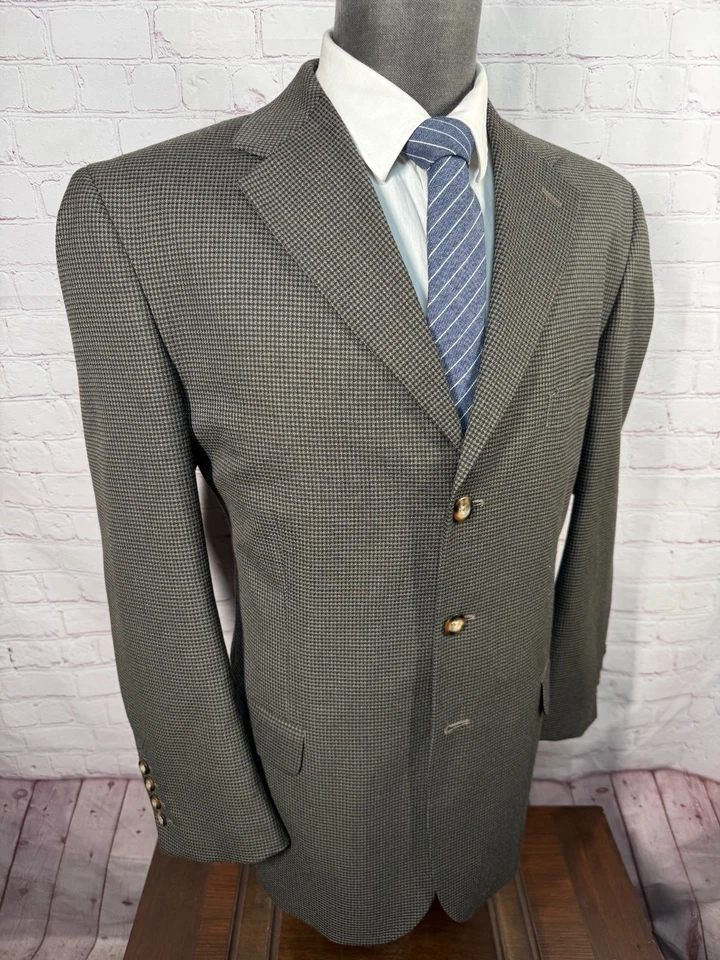 Chaqueta Blazer Abrigo Deportivo GEORGE Para Hombres Marrón CUADROS FINOS 3 Botones Calce Clásico 42R Foto 3 de 4