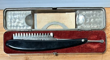 Vtg Durham-Derby Safety Razor in Original Metal Case  W/Blades ~ Bakelite Handle